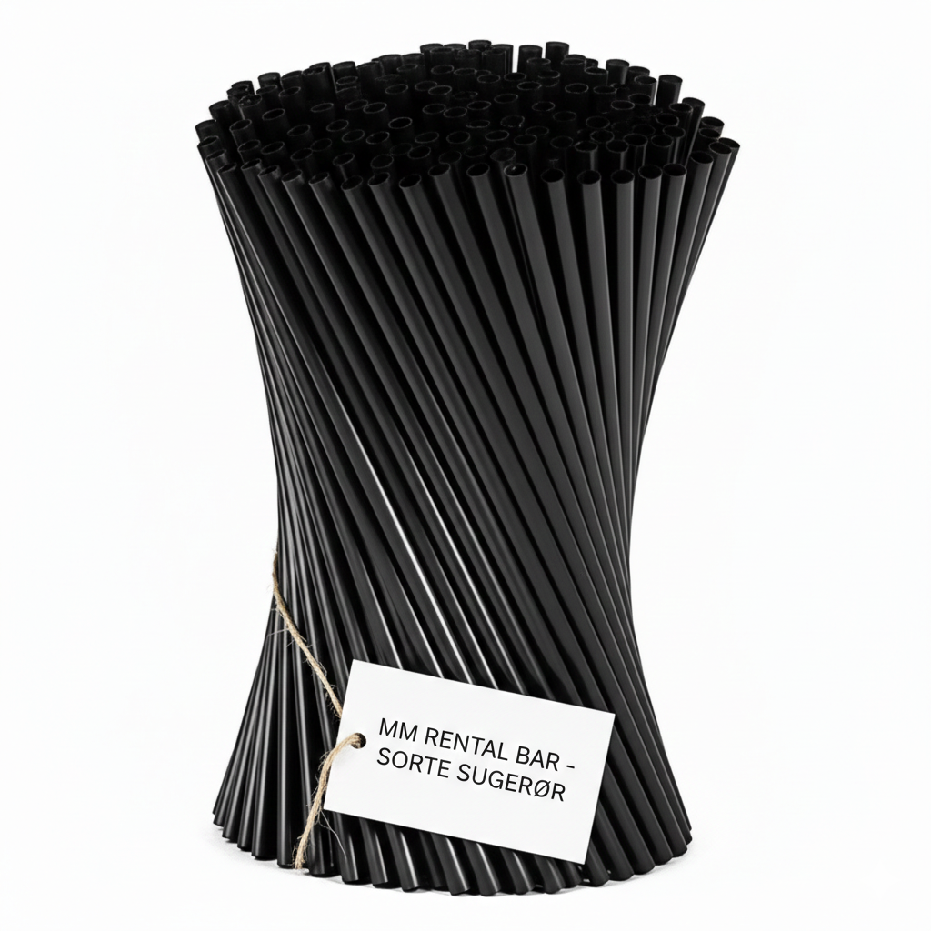 Plastik Sugerør - sorte 200x6 mm 250 stk.